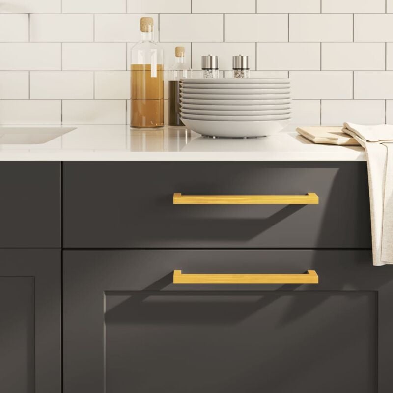 Vidaxl - Poignées d'armoire 10 pcs doré 224 mm acier inoxydable