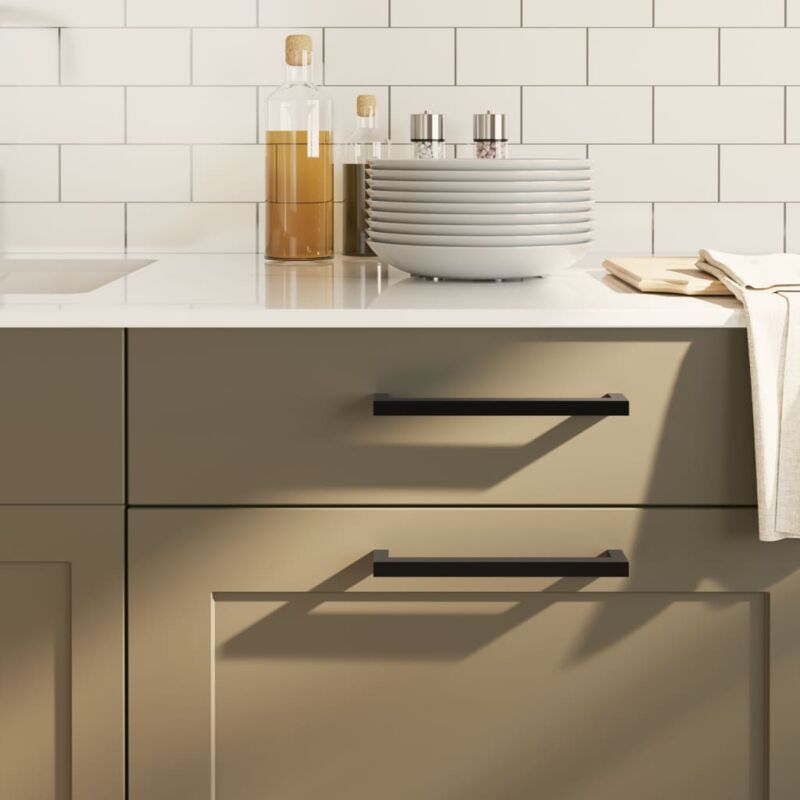 Vidaxl - Poignées d'armoire 20 pcs noir 192 mm acier inoxydable