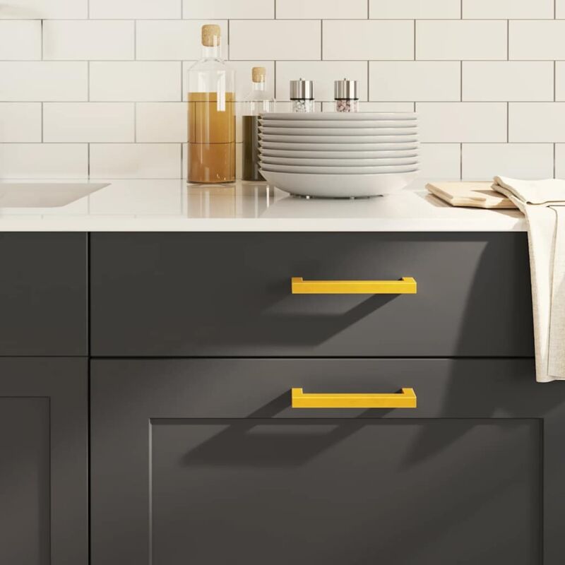 Vidaxl - Poignées d'armoire 10 pcs doré 128 mm acier inoxydable