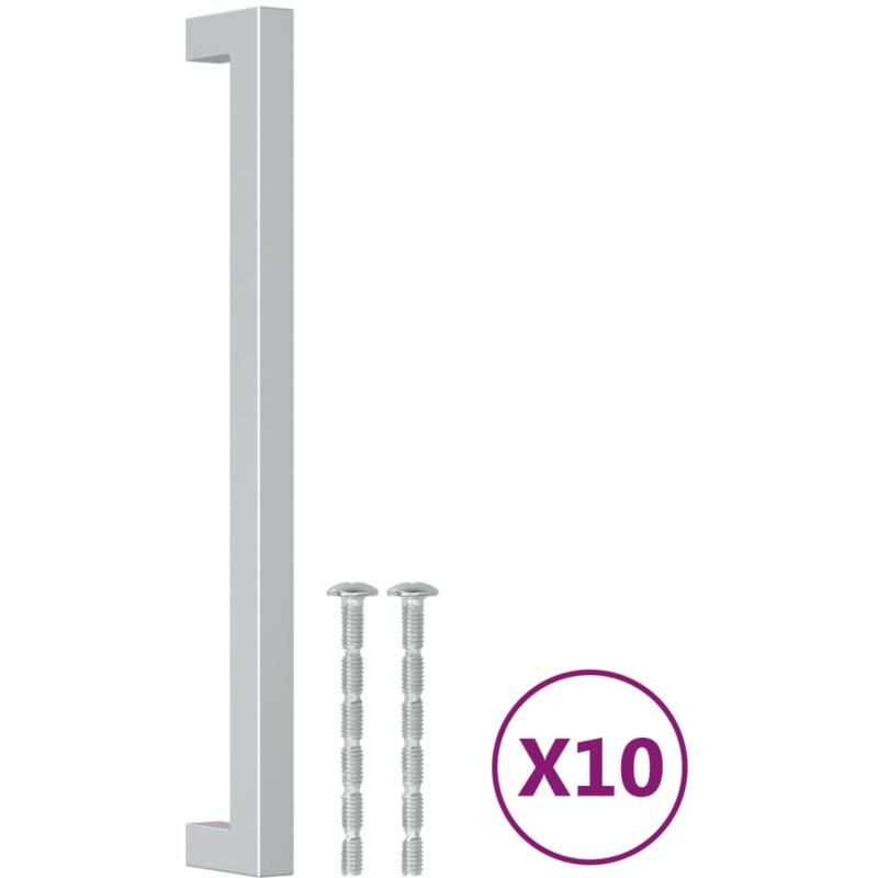 Vidaxl - Poignées d'armoire 10 pcs argenté 224 mm acier inoxydable