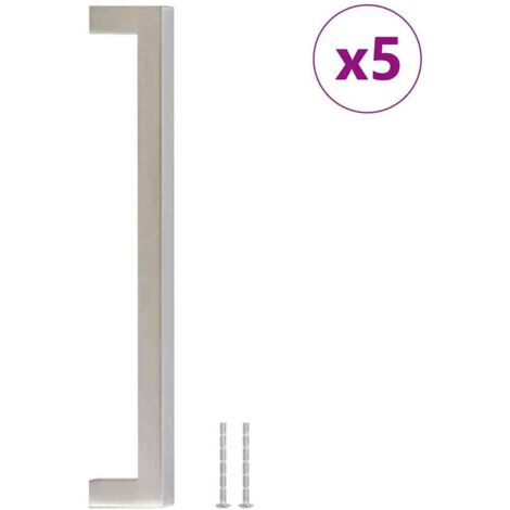 Poignées d'armoire 5 pcs  Poignée de meuble argenté 192 mm acier inoxydable CFW68328