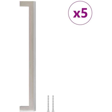 Poignées d'armoire 5 pcs  Poignée de meuble argenté 224 mm acier inoxydable CFW68889