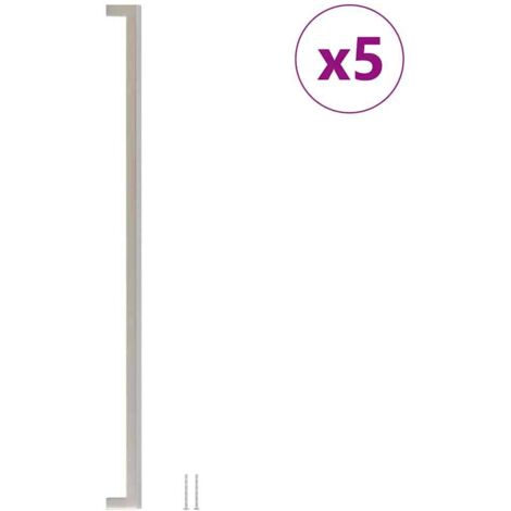 Poignées d'armoire 5 pcs Poignée de meuble argenté 480 mm acier inoxydable CFW61280