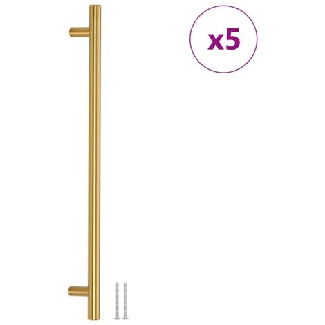 Poignées d'armoire 5 pcs  Poignée de meuble doré 320 mm acier inoxydable CFW70333