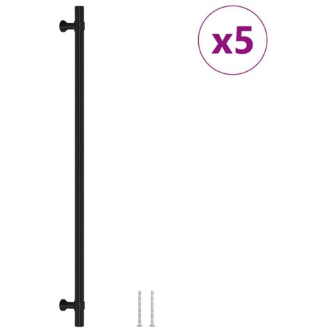 Poignées d'armoire 5 pcs  Poignée de meuble noir 320 mm acier inoxydable CFW34239