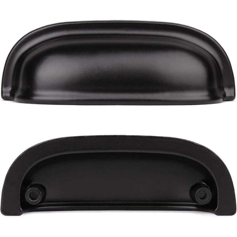 Poignées de bouton de porte décoratives vintage pour tiroirs d'armoire Poignées de coquille vintage (10 pièces, noir)