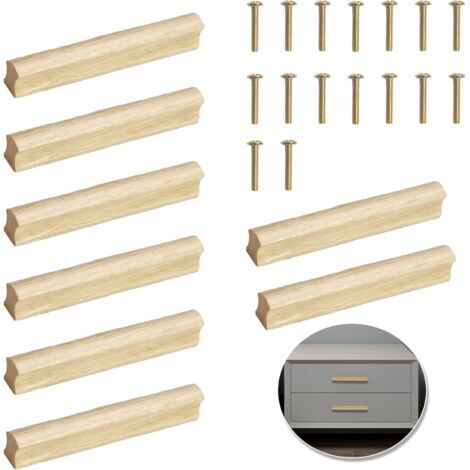 Poignées de cuisine en bois pour armoires, meubles en bois, espacement des trous 128 mm, poignées de porte pour commode, portes d'armoire, armoire, cuisine, armoire, tiroir, chambre
