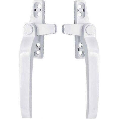 Poignées de fenêtre - Paire de poignées de fenêtre universelles blanches de remplacement en aluminium, ouverture droite/gauche, avec serrure, pour fenêtres en PVC et double vitrage (blanc)
