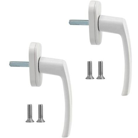 Poignées de fenêtre Poignée de fenêtre en alliage d'aluminium 2 pièces Poignée en aluminium massif Poignée de porte en aluminium blanc Compatible avec les fenêtres communes et les portes de balcon