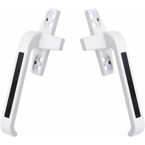 Poignées de fenêtre, poignées gauche et droite, serrures de porte et de fenêtre à battants en alliage d'aluminium, poignées de fenêtre coulissantes, une paire de blanc