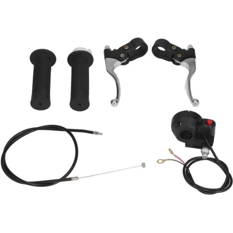 Poignées de Grip 22mm avec Interrupteur Marche/Arrêt pour Mini Moto et Dirt Bike - Kit Leviers de Frein et Accélérateur