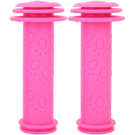 Poignées de guidon antidérapantes pour vélo et trottinette enfants - Rose rouge