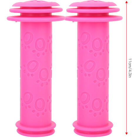 Poignées de guidon antidérapantes pour vélo et trottinette enfants - Rose rouge