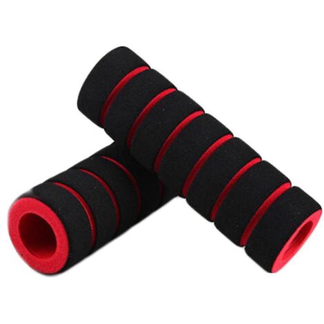 Poignées de guidon de vélo en mousse rouge antidérapante - 1 paire