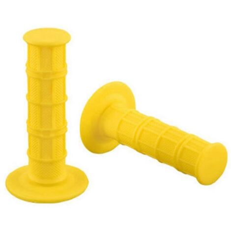Poignées de guidon universelles pour moto, motocross, quad et dirt bike (11 couleurs disponibles) - Jaune