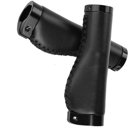 Poignées de guidon vélo en cuir synthétique, pliantes et antivol pour VTT (Noir)