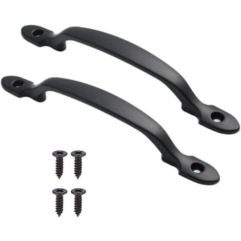 Poignées de meuble acier inoxydable – Lot de 2 avec vis – Fixation 158 mm – Pour armoire, porte jardin ou abri