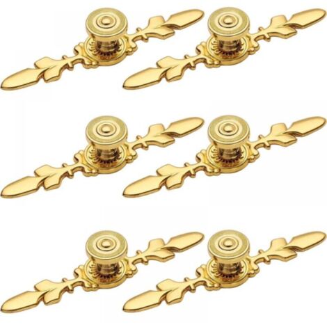Poignées de meubles dorées, lot de 6, poignées de meubles, poignées de porte, poignées de porte de cuisine, poignées de meubles vintage