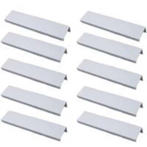 Poignées de meubles Sollbry, lot de 10, pour tiroirs, armoires, placards de cuisine, entraxe 96 mm, argent
