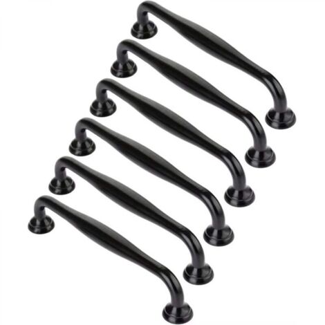 Poignées de placard noires, poignées de porte en alliage Ziny minimalistes et durables pour tiroirs de cuisine (espacement des trous noirs : 96 mm)