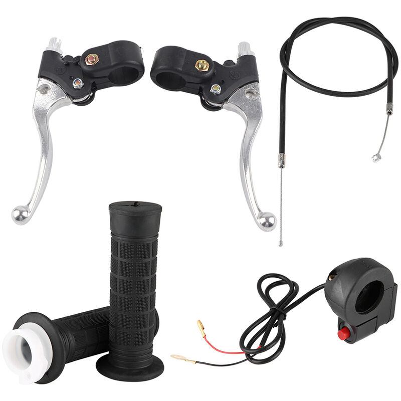 Jeffergarden - Poignées de poignée, poignées de poignée Kill interrupteur marche/arrêt Kit de leviers de frein d'accélérateur pour Pocket Bike Mini