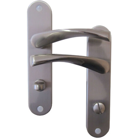 Poignées de porte à verrou Léon nickelé mat 165mm - B BEAUTY
