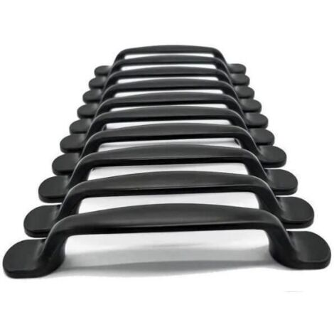 Poignées de porte - Aluminium - Moderne - Noir - Lot de 20 - 20mm x 130mm x 15mm