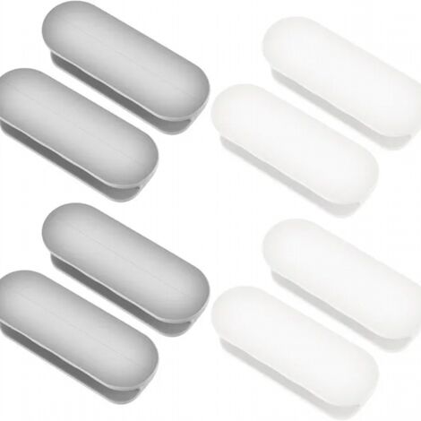 Poignées de porte coulissante auto-adhésives, poignées de fenêtre, poignées de porte en plastique, beige et gris, lot de 8