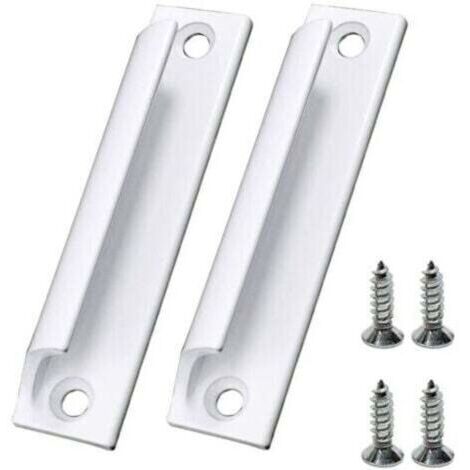 Poignées de porte coulissantes en alliage d'aluminium blanc pour meubles et fenêtres, avec vis.