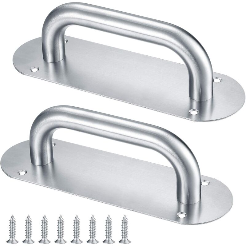 Memkey - Poignées de porte coulissantes, poignées de porte à tirer avec plaque arrière, portail, armoire, placard, abri de jardin, toilettes,