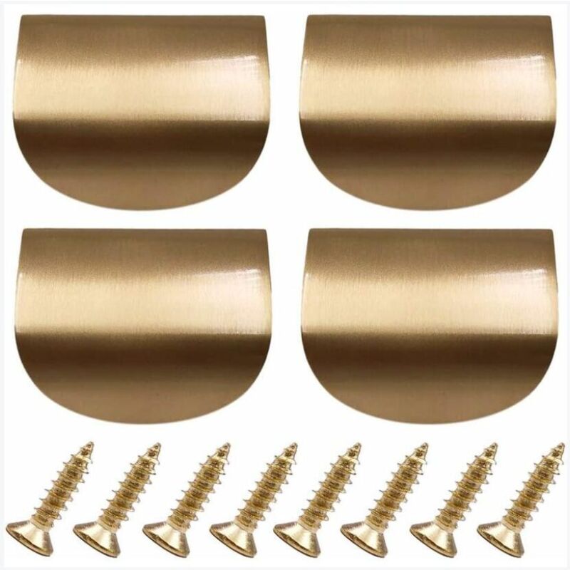 Poignées de porte d'armoire invisibles en laiton et métal doré, 4 pièces, boutons de poignée de meuble cachés