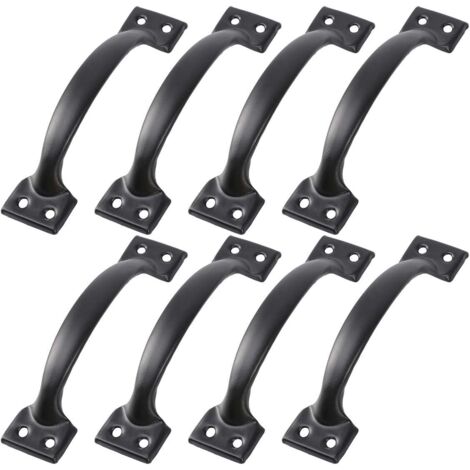 Poignées de porte de grange noires, poignées de porte de clôture en bois, meubles vintage