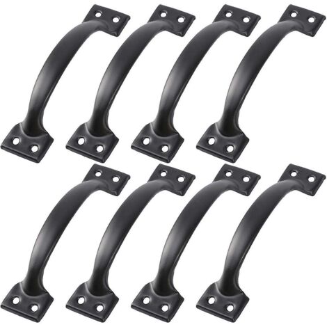 Poignées de porte de grange noires vintage pour clôtures en bois, armoires de cuisine et tiroirs