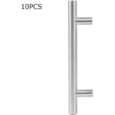Poignées de porte de placard de cuisine en acier inoxydable en forme de T, boutons et tirettes (10 pièces)