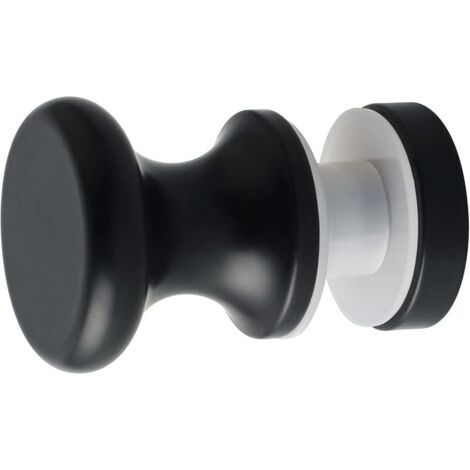 Poignées de Porte Douche Unilatéral de Douche Rondes en Verre, en Acier Inoxydable, Poignées Rechange pour Cabine de Douche, Écran de Douche, Noir