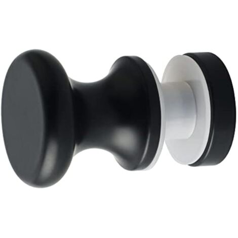 Poignées de Porte Douche Unilatéral de Douche Rondes en Verre, en Acier Inoxydable, Poignées Rechange pour Cabine de Douche, Écran de Douche, Noir
