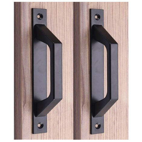 Poignées de porte en alliage d'aluminium, noir, balcon, chambre à coucher, cuisine,quincaillerie de porte, 2 pièces