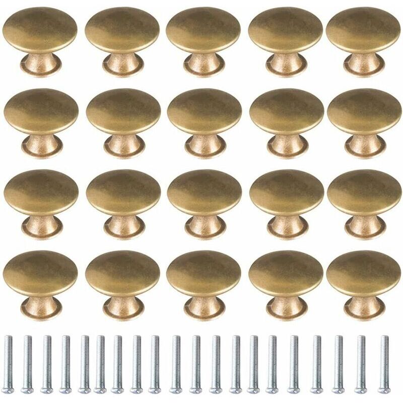 Poignées de porte en laiton 20 pièces poignées en laiton vintage, boutons d'armoire poignées de porte de tiroir