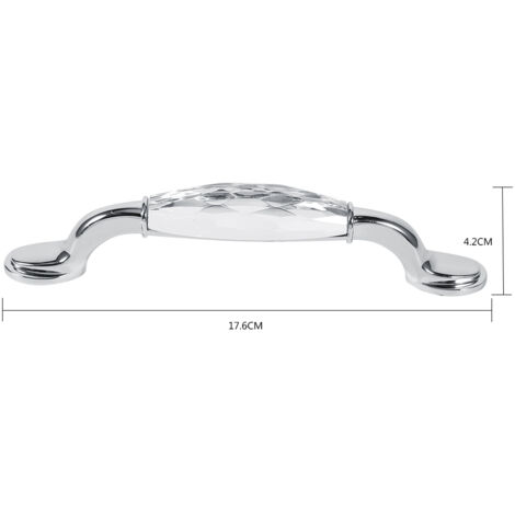 Poignées de porte en verre, boutons de placard de cuisine, poignées de penderie, entraxe des trous, transparent comme du cristal, 128 mm