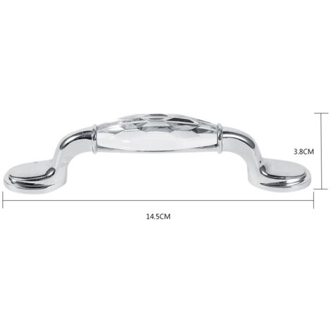 Poignées de porte en verre, boutons de placard de cuisine, poignées de tiroir, entraxe des trous, transparent comme du cristal : 96 mm