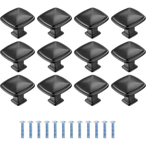 Poignées de porte et tiroir noires (lot de 12) - 30 mm (1,2 pouce)