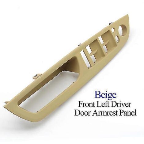 Poignées de porte intérieures de remplacement en cuir de qualité supérieure pour BMW X5 X6 E70 E71 2007-2013 - Poignées de porte intérieures - Accoudoir beige pour conduite à gauche