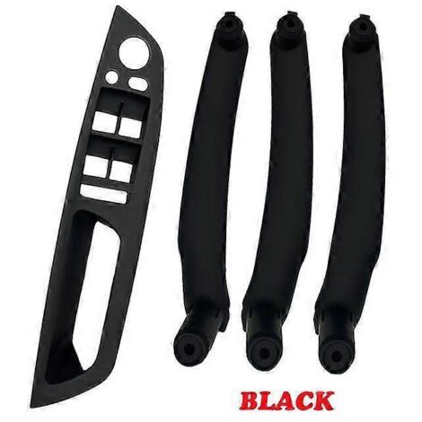 Poignées de porte intérieures gauche et droite neuves, cache de poignée et de panneau intérieur pour BMW E70 E71 E72 X5 X6 (2007-2013) - Noir - Lot de 4