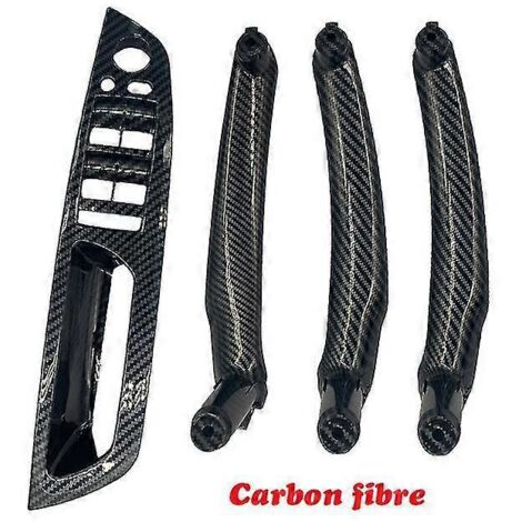 Poignées de porte intérieures neuves (gauche et droite) pour BMW E70 E71 E72 X5 X6 (2007-2013) - Finition carbone - Lot de 4