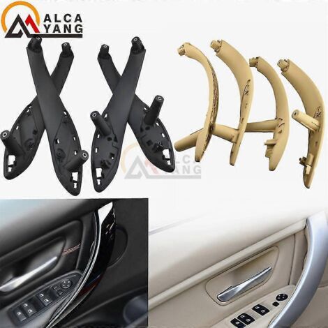 Poignées de porte intérieures pour BMW Série 3 F30 F35 (avant, arrière, côté gauche et droit) - Garniture de poignée et de tirette - Poignée de porte intérieure noire avant droite