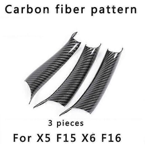 Poignées de porte intérieures pour BMW X5 E70 F15 et X6 E71 F16 (conduite à gauche) - Garnitures de protection d'accoudoirs en fibre de carbone - Style automobile
