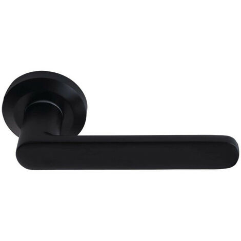 Poignées de porte Metro – aluminium anodisé noir – Rosace biseautée 50mm – Longueur béquille 125mm – Lot de 2 unités