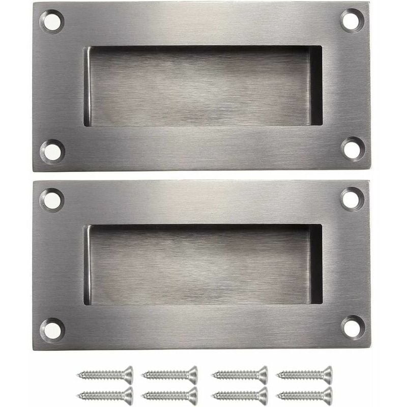 Poignées de porte poignée cachée poignée remplaçable pour porte coulissantes sans manche, Anticollision rectangulaires simple mais à la mode en acier