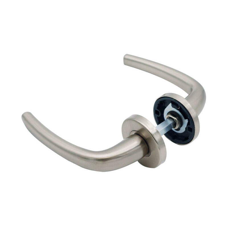 Poignées de Porte, Rosace Nickel, Carré 7, Fermeture par Condamnation, Fabrication Française