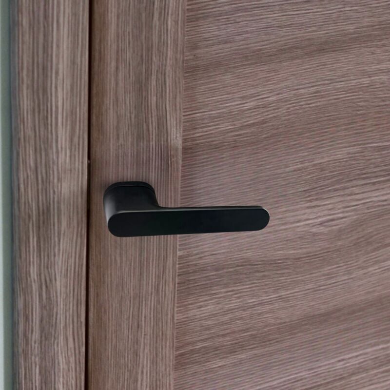 Poignées de porte sur rosace oblongue noir mat - Modèle Marina Secury-t